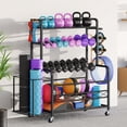 thumbnail image 6 of Dextrus Yoga Mat Storage Rack Weight Rack for Dumbbell Rack With Wheels,Home Gym Storage Rack - Black, 6 of 7