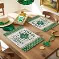 thumbnail image 3 of St. Patrick's Day Placemats Set of 2, Lucky Four Leaf Clovers Plaid Pattern Table Mats Washable Heat-Insulation Non-Slip Place Mats for Kitchen Dinner Table Indoor Outdoor Decor,13x19 Inch Green, 3 of 8