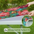 thumbnail image 6 of Waterproof Floral Square Tablecloth with Elastic Edge Design, High-Quality Polyester with Waterproof Finish Ideal for 36x36 Inch Square Tables, Brightens Up Any Dining or Patio Tab, 6 of 6