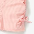thumbnail image 2 of PatPat Summer Girls Clothes Toddler Girl Letter Print Drawstring Ruched Side Ribbed Cami Romper, Pink, 3-4 Years, 2 of 6