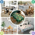 thumbnail image 5 of Green Christmas Santa and Snowman Pattern Rectangle Tablecloth 60"x102",Waterproof Polyester Rectangle Table Cloth, Wipeable Spillproof Polyester Tablecloth for Dining, Camping, Indoor and Outdoor, 5 of 6