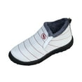 thumbnail image 6 of Winter Snow Boots for Older Women Men Seniors Lightweight Cozy Warm Non Slip Fleece Lined Slip on Walking Ankle Booties White Size 9.5, 6 of 7