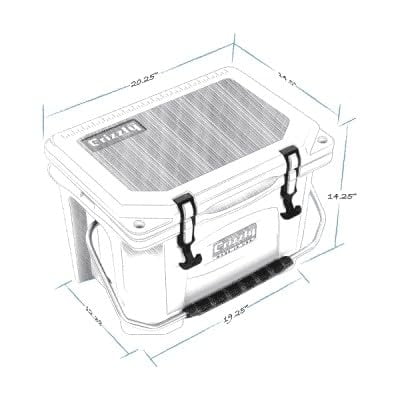 Grizzly 20 Cooler, 20 qt Ice Chest Durable Rotomolded Insulated
