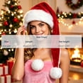 thumbnail image 6 of FAIOROI Extra Long Plush Santa Hat Velvet Christmas Hat with Faux Fur Brim & Pom Pom, Holiday Party Costume Accessory Free Size, 6 of 6