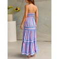 thumbnail image 6 of Biezeib Women's Long Tiered Dress Sleeveless Spaghetti Strap Square Neck Striped Print Dress Midi Slip Dress, 6 of 6