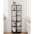 thumbnail image 4 of Corner Shelf Stand, Corner Bookshelf, Storage Standing Shelf Unit with Metal Frame, Plant Stand, Corner Bookcase for Living Room, Home Office, Bedroom, 6-Tier Black, 4 of 16