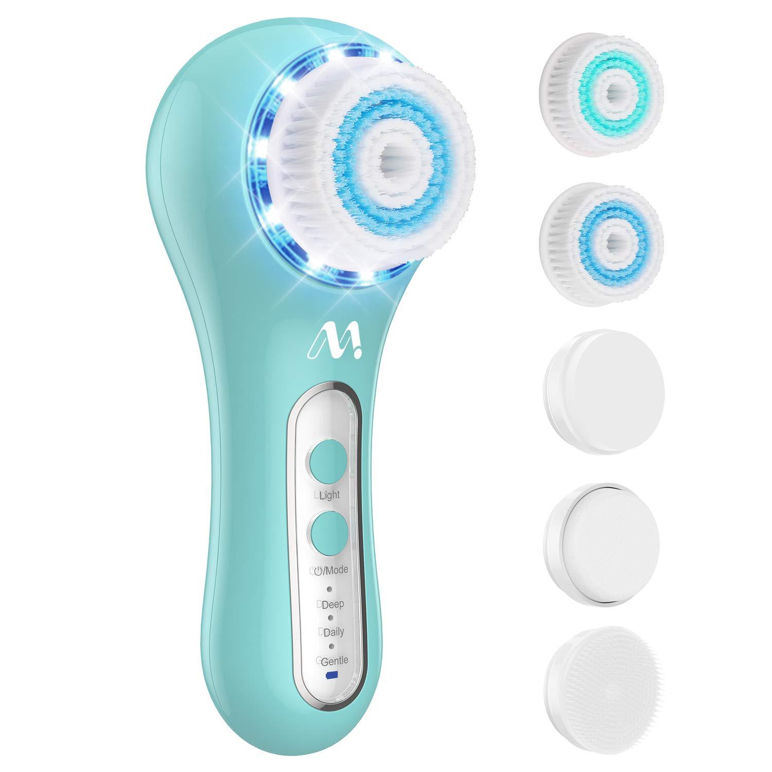 Electric Facial Cleansing Brush Waterproof Red/Blu Light Face Brush