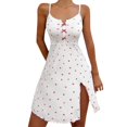 thumbnail image 2 of Endives Women's Nightgown Sleepshirt Heart Print Flared Slit Out Halter Sleepdress Comfortable Lounge Dress Night Wear Summer Nightgown, 2 of 6