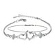 thumbnail image 3 of Pulsera ajustable de plata 925 con forma de corazón y circonitas, ideal para mujeres., 3 of 7