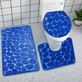 thumbnail image 5 of Kezqiaxn Bathroom Mat Set Clearance! 3Pc Toilet Rugs Bathroom Carpet, Super Soft Non Slip Bathtub Carpet And Absorbent Bath Mat, Bathroom Carpet, Plush Bath Mat for Bathroom Blue, 5 of 8