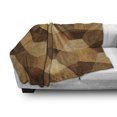 thumbnail image 3 of Retro Soft Flannel Fleece Throw Blanket, Abstract Parquet Flooring Wooden Rustic with Geometric Monochrome Pattern, Cozy Plush for Indoor and Outdoor Use, 60" x 80", Brown Pale Brown, by Ambesonne, 3 of 6