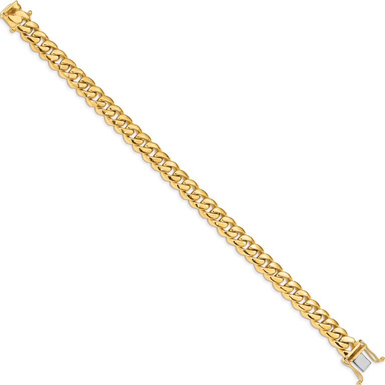 SOLID 14K YELLOW GOLD MADE IN ITALY CUBAN CURB LINK BRACELET 8.25