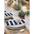 thumbnail image 5 of Navy Blue Stripe Cloth Napkins Set of 6 Reusable Dinner Napkins, Modern Simple Geometric White Striped Cocktail Napkin Washable Table Napkins for Wedding/Holiday Party/Baby Shower 20"x20", 5 of 7