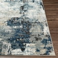thumbnail image 7 of Mark&Day Area Rugs, 7ft Round Vuren Modern Abstract Marble Denim Round Area Rug, Blue Beige Grey Marble Swirl Carpet for Living Room, Bedroom or Kitchen (6'7" Round), 7 of 7