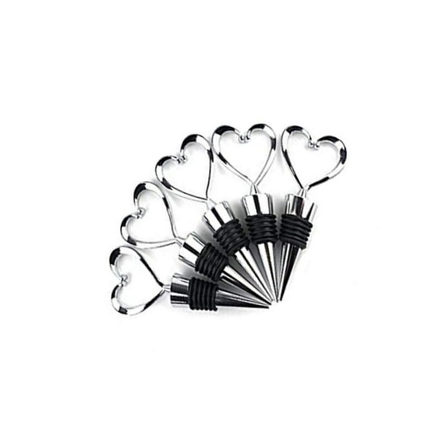 11 tapones para botellas de vino y bebidas con diseño de amor en forma de corazón de acero inoxidable (juego de 10) Adepaton SNFLD1132