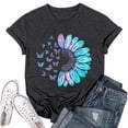 thumbnail image 2 of NAMTYQX Womens Blouses Soft Plus Size Baggy Trending mit Print Short Sleeve Light Round Neck Print Plus Size Tops for Women Black Size XL, 2 of 5