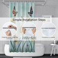 thumbnail image 4 of Blue Leaves Shower Curtain Set with Hooks Farmhouse Botanical Plants Shower Curtain for Bathroom Blue Leaves Branches Waterproof Fabric Decor 48x72inches, 4 of 6