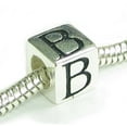 thumbnail image 2 of Queenberry Sterling Silver Cube Letter B European Style Bead Charm Fits Pandora, 2 of 2