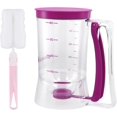 thumbnail image 1 of Pancake Batter Dispenser, Handheld Batter Dispenser with Brush Squeeze Handle Design Cupcake Batter Dispenser Baking Tools for Precise Portion Control (Purple), 1 of 7