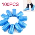 thumbnail image 2 of 100PCS Plastic Disposable Shoe Covers Medical Waterproof Boot Covers Overshoes Rain Shoe Covers Mud-proof Blue Color, 2 of 7