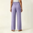 thumbnail image 5 of Thousandth Womens Pull On Wide Leg Pants Casual Crinkle Textured Loose Fit Lounge Trousers Trendy Beach Vacation Wear for Women, 5 of 7