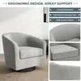 thumbnail image 3 of UIXE Swivel Accent Chair, Upholstered Fabric Barrel Chair for Living Room, Small Single Sofa Bedroom Reading Seat, Light Gray, 3 of 6