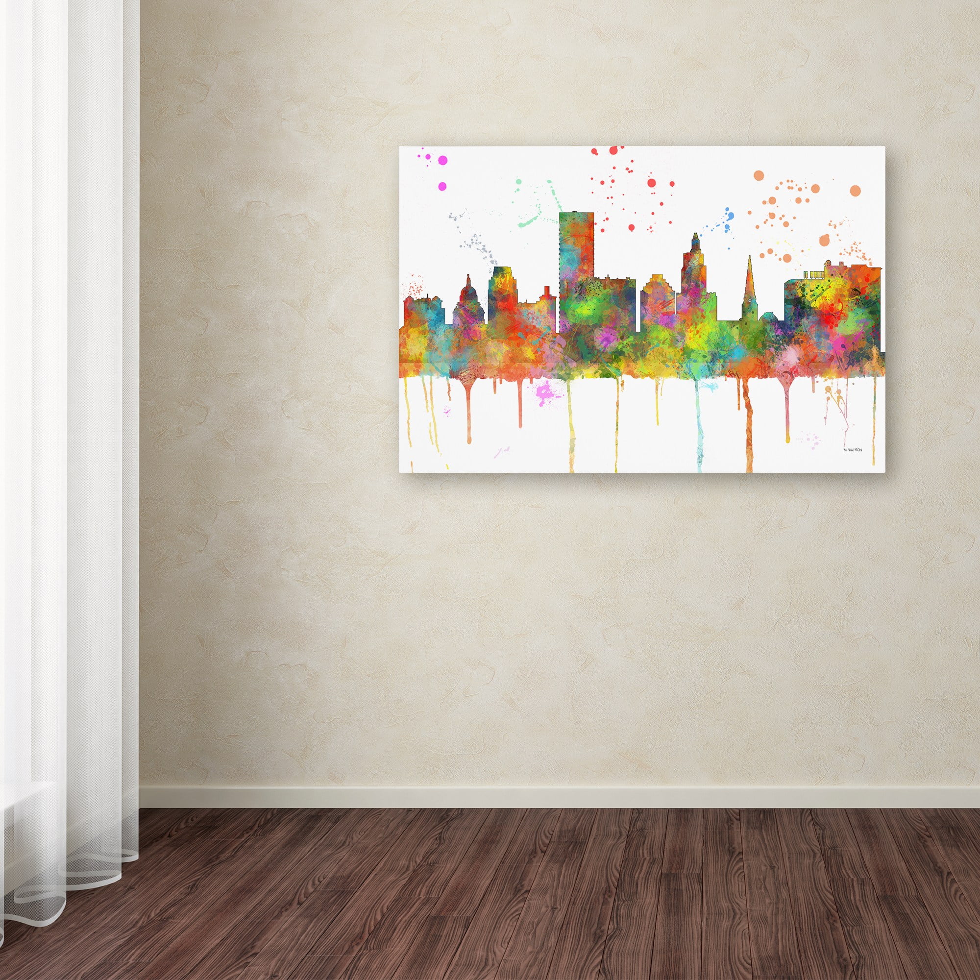 Trademark Fine Art "Providence RI Skyline Mclr-1" Canvas Art by Marlene Watson