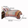 thumbnail image 5 of Benjara BM116975 Geometric & Floral Print Twin Size Quilt Set with 1 Sham, Multi Color, 5 of 5