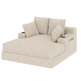 thumbnail image 3 of HOMREST 53 inch Oversized Chaise Lounge Chair Indoor,Boneless Couch Chair,Sleeper Sofa Bed,No Assembly Required Comfy Reading Chairs with 4 Pillows,Wide Armrest for Living room（Beige）, 3 of 9