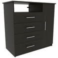 thumbnail image 4 of Nmkwnr Bedroom 4 Drawer Dresser + Nightstand Beside Table, Black, 4 of 9