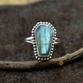 thumbnail image 6 of Natural Labradorite Handmade Ring For Women, Solid 925 Sterling Silver, Blue Fire Gemstone Coffin Ring, Birthday Ring, Anniversary Ring, Wedding Ring, Engagement Ring (Labradorite, Size 7), 6 of 8