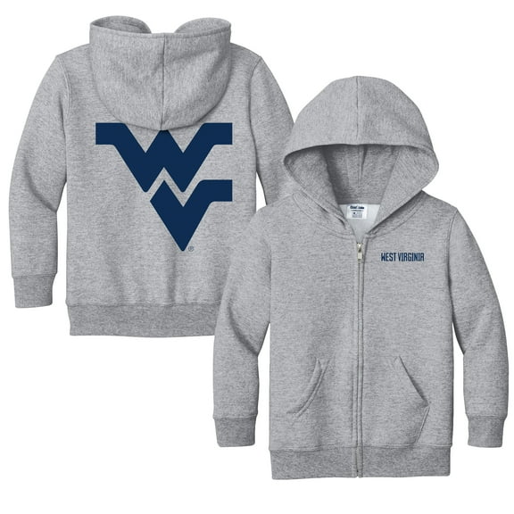 Toddler Chad & Jake Heather Gray West Virginia Mountaineers Primary Logo Full-Zip Hoodie