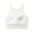 thumbnail image 2 of Mlzmgr Built in Bra Crop Tops for Women Sleeveless Crewneck Basic Tank Tops Athletic Gym Tops Solid Color, 2 of 4