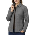 thumbnail image 2 of Packable Women Puffer Jacket Lightweight Synthetic Insulated Warm Sheller Dark Grey Jacket-L, 2 of 9