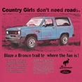 thumbnail image 3 of Ford Bronco Country Girls Don't Need Roads Women's V-Neck T-shirt Vintage Truck Fan 4x4 Off Road Adventure Classic Car Tee, 3 of 7