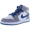 thumbnail image 2 of Little Kid's Jordan 1 MID Cement Grey/White-True Blue (DQ8424 014) - 11.5, 2 of 4