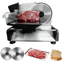 Meat Slicer, Electric Meat Slicer Machine for Home with 2 Removable 7.5'' Blades ETL Certified, Adjustable Thickness Deli Food Slicer-Meat Cutter Machine for Bread Cheese