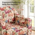 thumbnail image 2 of DREAMSIDEA Swivel Accent Chair, Swivel Barrel Chair, Upholstered Comfy 360 Degree Swivel Club Chair for Living Room/Bedroom/Waiting Room/Office(Floral Chair Beige, Set of 2), 2 of 6