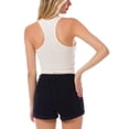 thumbnail image 5 of MixMatchy Women's Solid Sleeveless Rib Knit Scoop Neck Button Up Stretch Crop Tank Top, 5 of 5