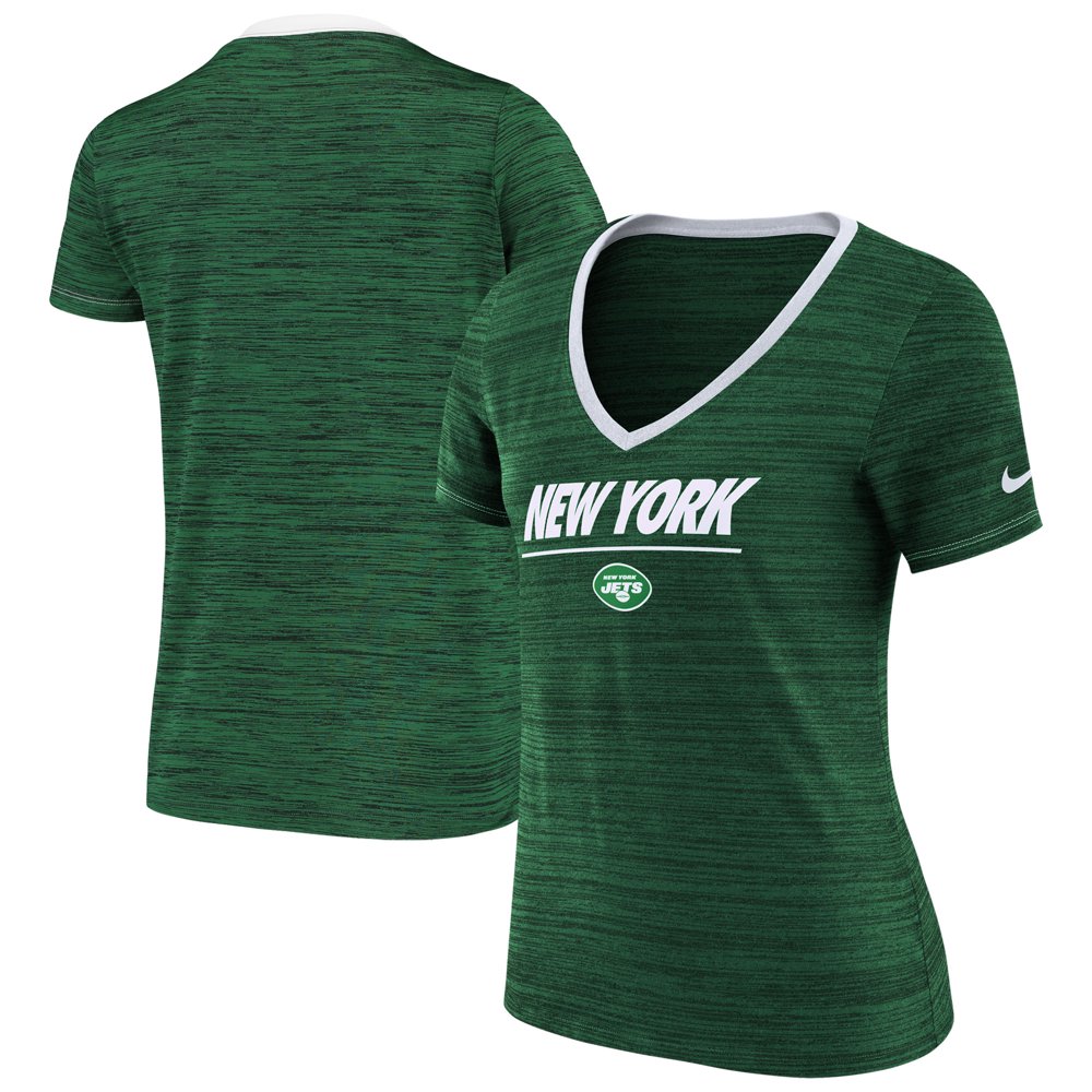 New York Jets Nike Women's Legend Velocity Performance VNeck TShirt