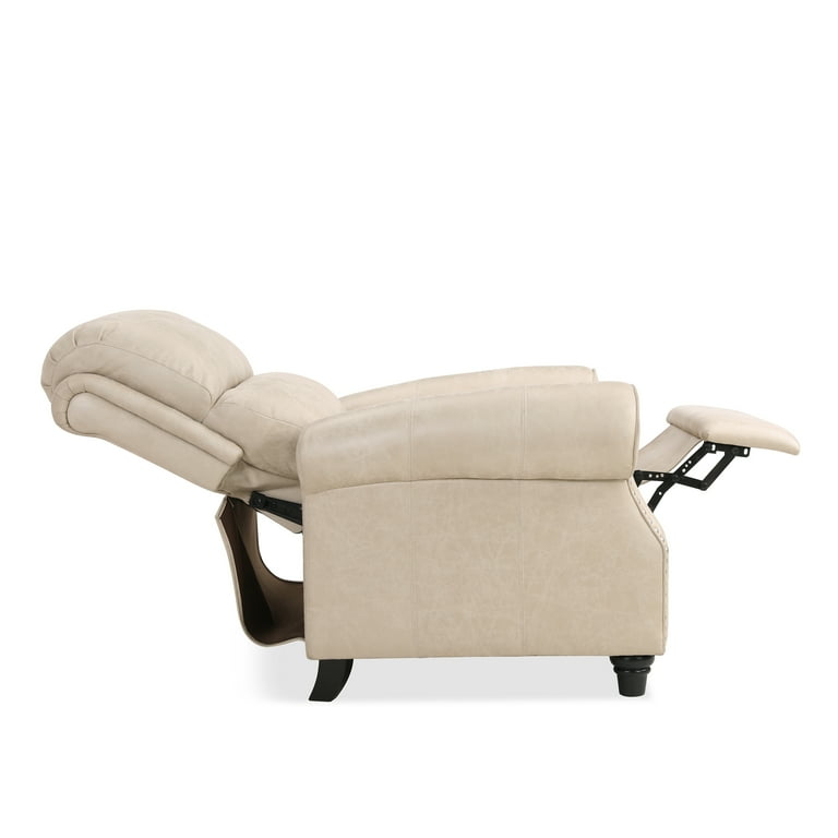 Free Shipping Homesvale Cari Tan Faux Leather Push Back Recliner Chair Walmart