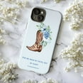 thumbnail image 5 of Cowboy Boot Floral Bible Verse Phone Case, 2 Corinthians 5:7 Inspirational Christian Design for iPhone 16 15 14 13 12 11 Pro Max Mini, 5 of 6