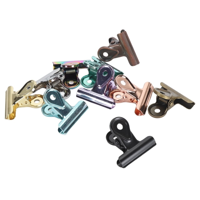 Colored Hinge Clips Dustproof Rustproof Electroplated Metal for Photos Files with Small Hanging Paper Clamps