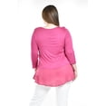 thumbnail image 3 of Blusa con detalle de encaje Roman Fashion /Tallas Extras, 182 (Magenta) fucsia oscuro 42, 3 of 5