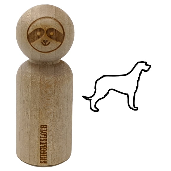 Irish Wolfhound Dog Outline Rubber Stamp for Scrapbooking Crafting Stamping - Small 3/4 Inch