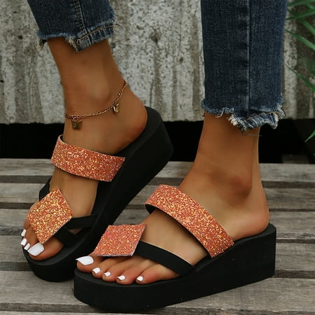 

Yedhsi Casual Shoes Platform Heel Sandals Summer Women Pinch Toe Sandals Roman Shoes Open Toe Casual Sandals