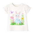 thumbnail image 4 of HILEELANG 2–7T Toddler/Little Girls Easter Bunny Outfit, Cream 100% Cotton Top & Light Blue Leggings Set, Size 4T, 4 of 5
