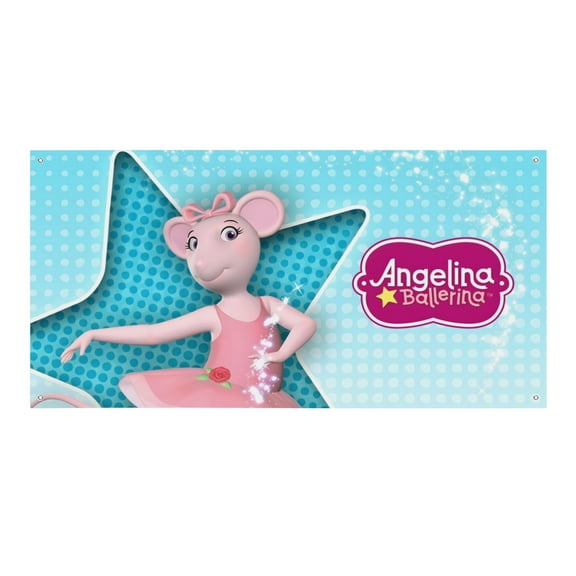 Angelina Ballerina-Theme Backdrops Banner Birthday Party Decor Supplies Personalized Party Backdrop Decoration,5x3ft（150x90cm）