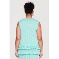 thumbnail image 4 of Women's Plus Size Heart Geometric Pointelle Button Front Vest, 4 of 4