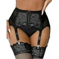 thumbnail image 2 of Liga de encaje para mujer, talla grande, con 6 clips metálicos, ajustable, para ropa interior, talla U 4XL, color blanco A, 2 of 5